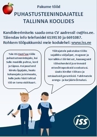 ISS Eesti AS Otsime puhastusteenindajaid Tallinna koolidesse