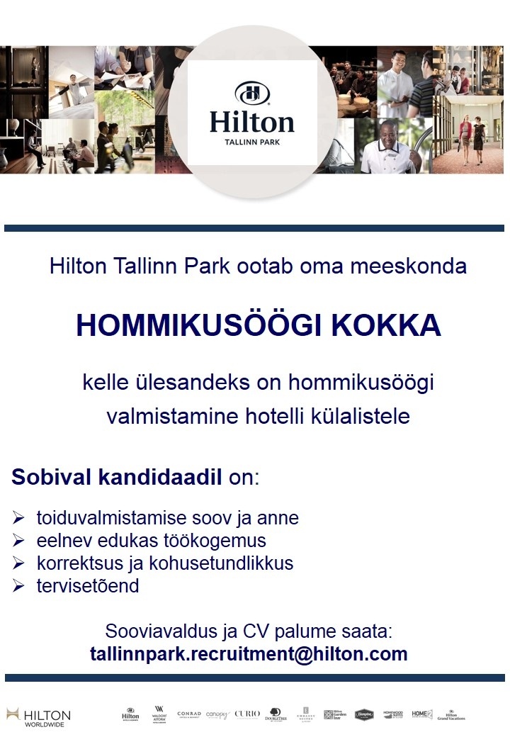 Hilton Tallinn Park Hommikusöögi kokk