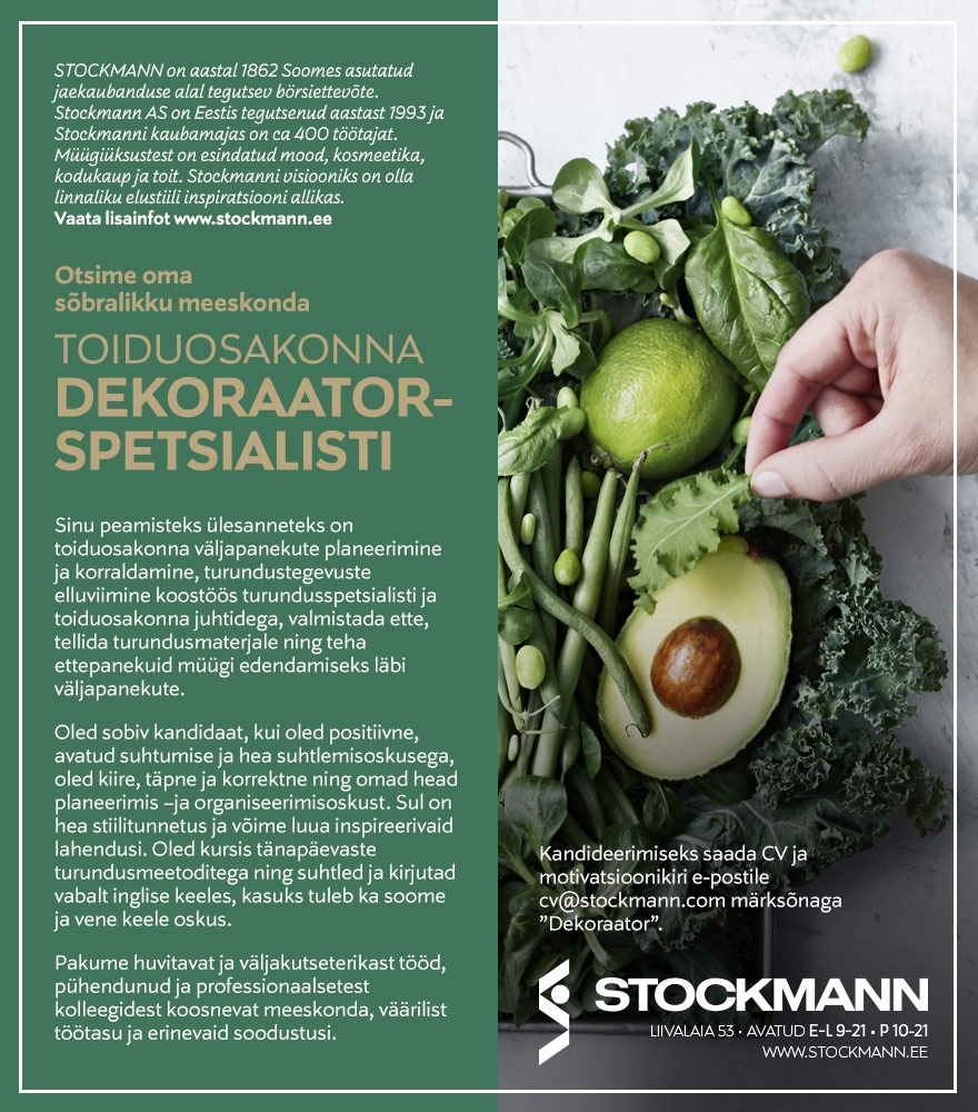 Stockmann AS Dekoraator-spetsialist