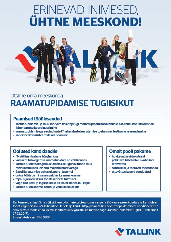 Tallink Grupp AS Raamatupidamise tugiisik