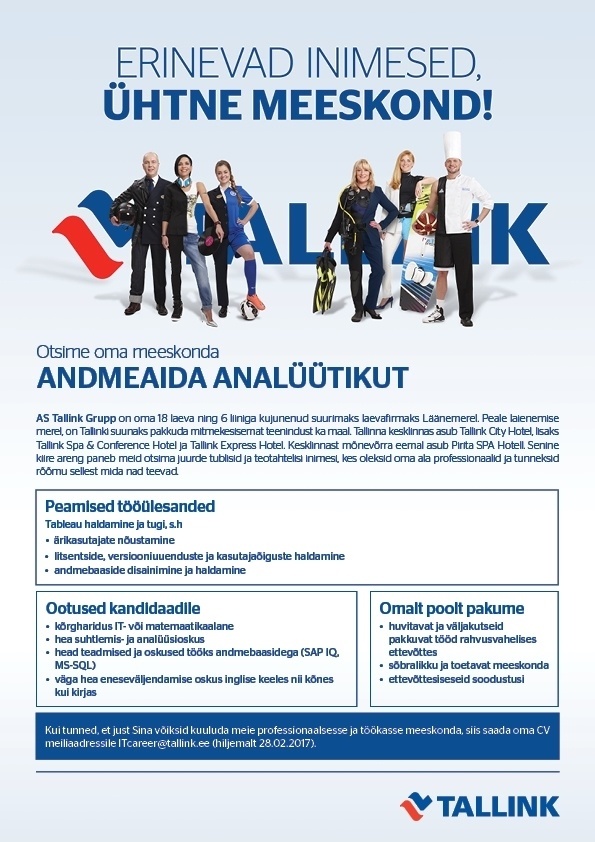Tallink Grupp AS Andmeaida analüütik