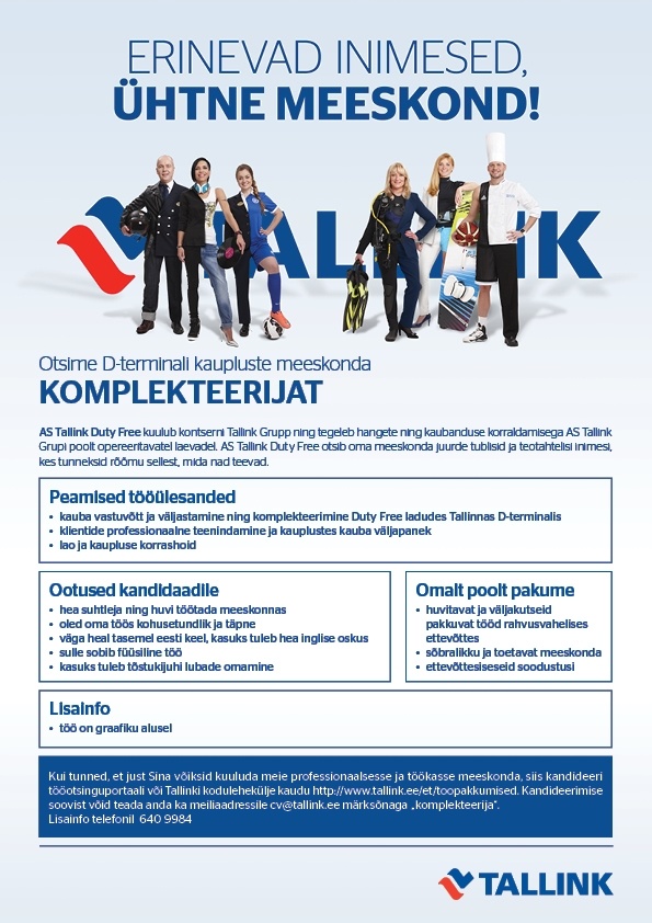 Tallink Grupp AS Komplekteerija