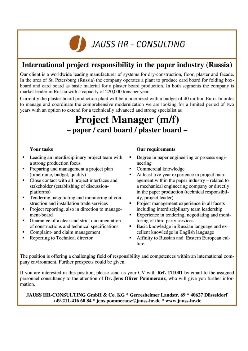 Jauss HR-Consulting GmbH & Co. KG Project Manager