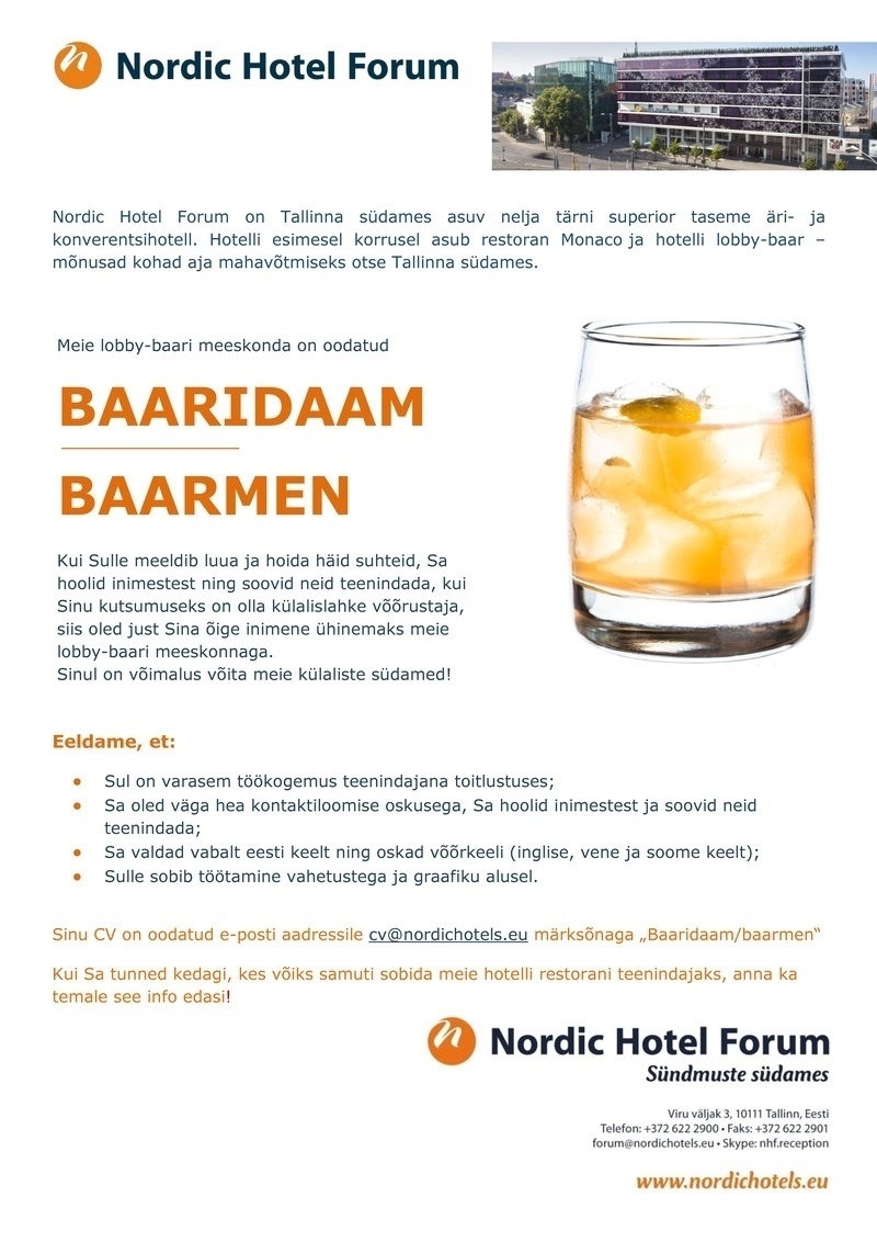 Nordic Hotels OÜ BAARIDAAM/BAARMEN