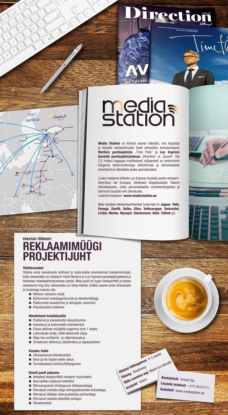 Media Station OÜ Reklaamimüügi projektijuht