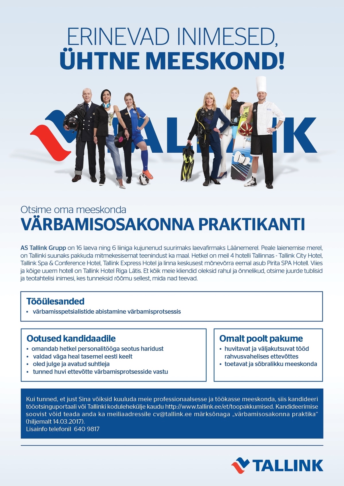 Tallink Grupp AS Värbamisosakonna praktikant