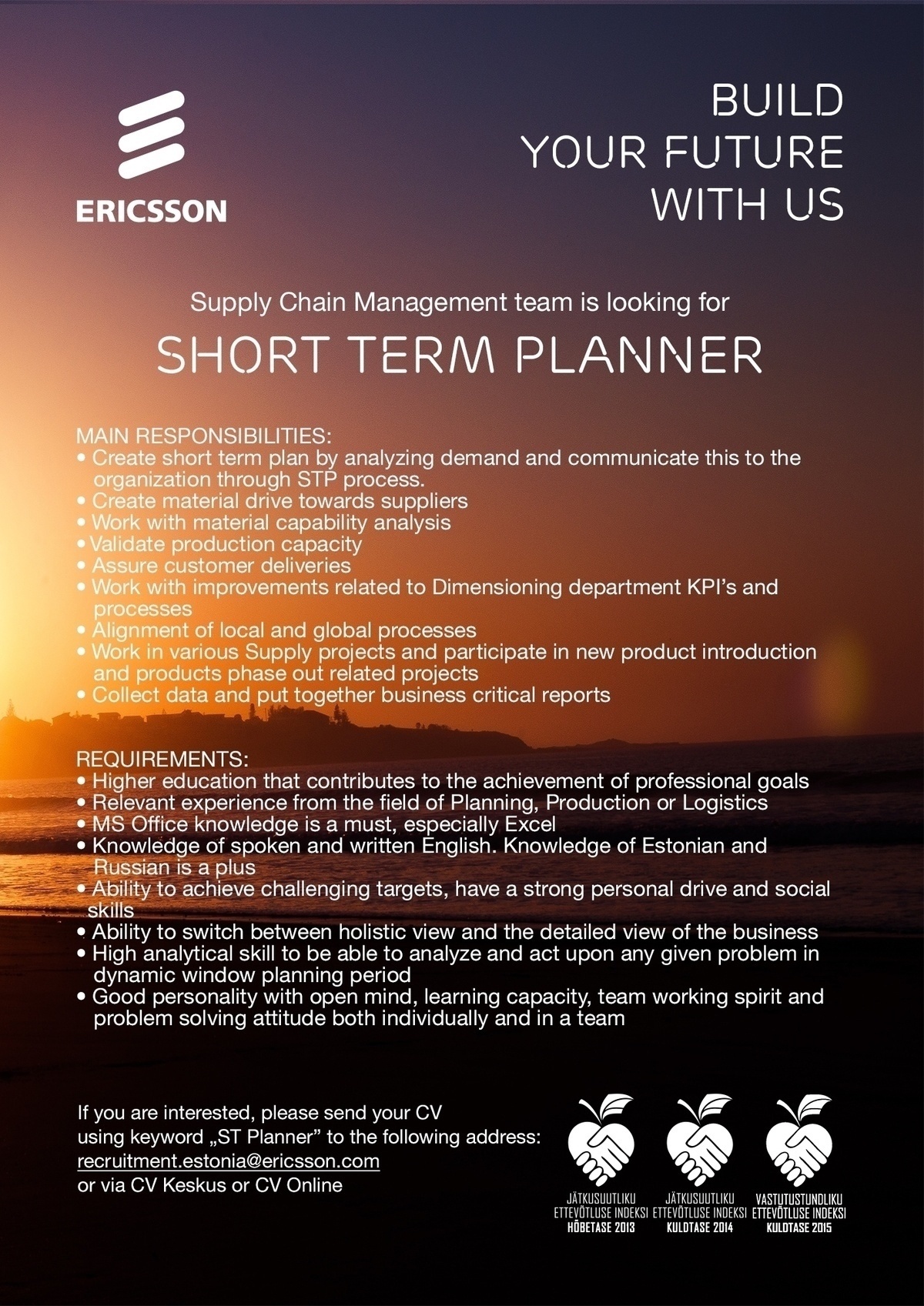 Ericsson Eesti AS Short Term Planner