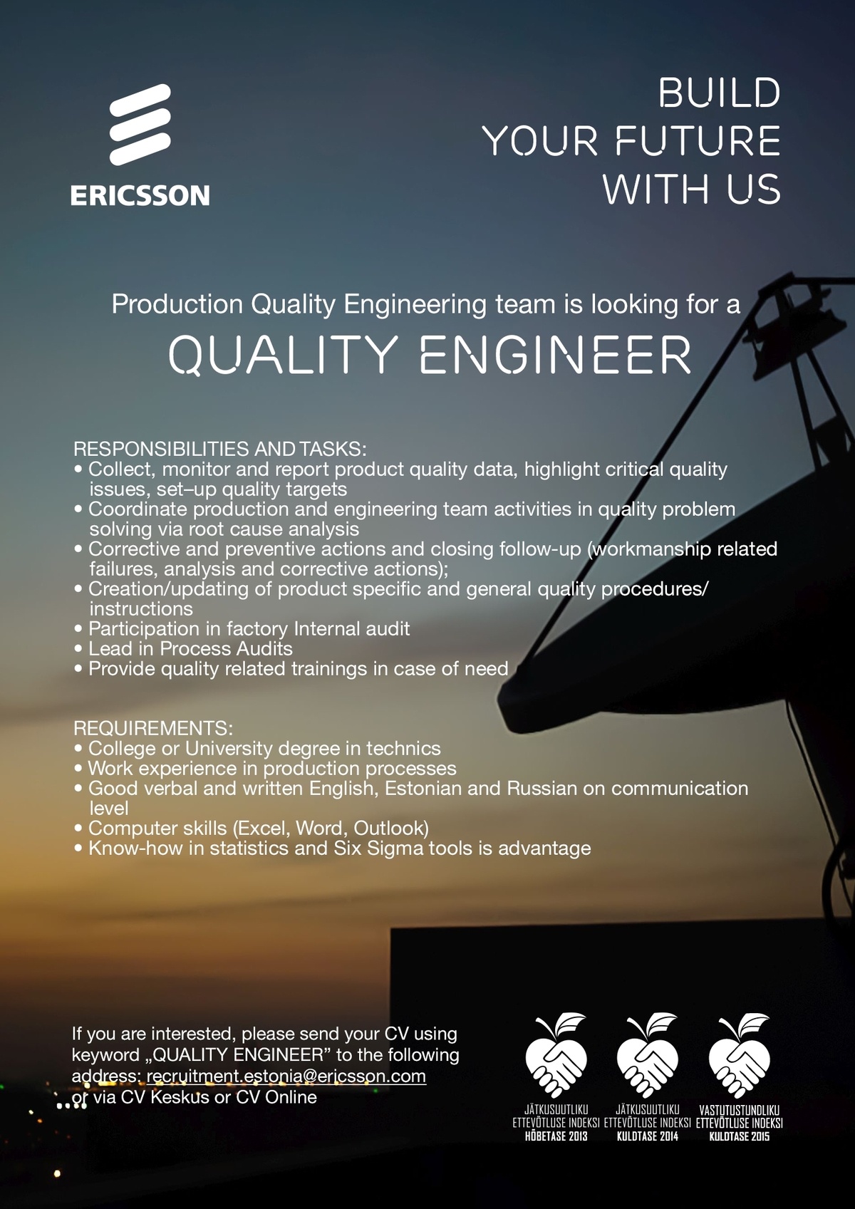 Ericsson Eesti AS Quality Engineer