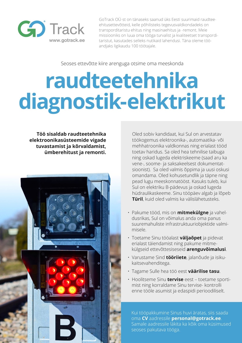 GoTrack OÜ Raudteetehnika diagnostik-elektrikut