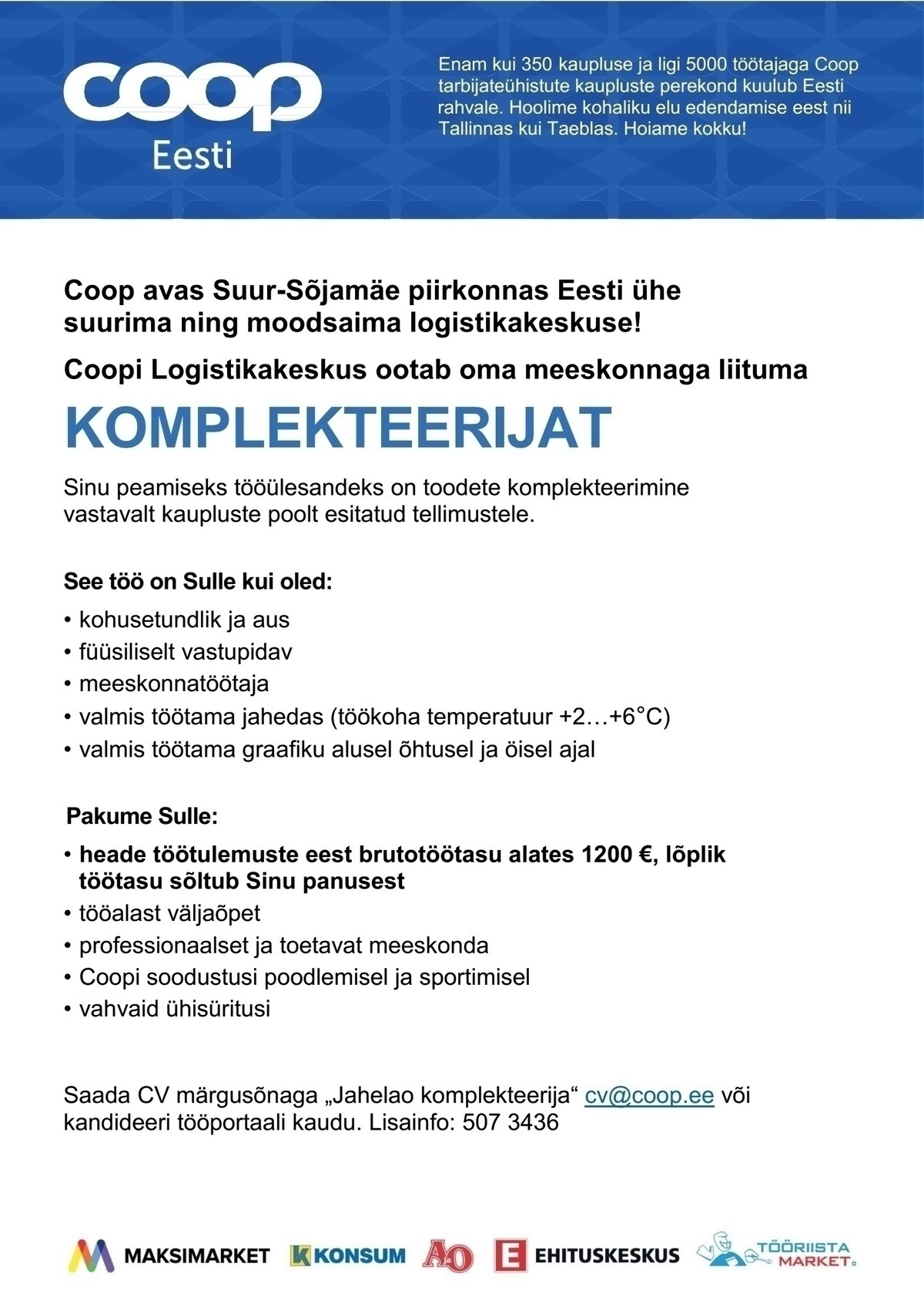 Coop Eesti Keskühistu Komplekteerija (jaheladu)