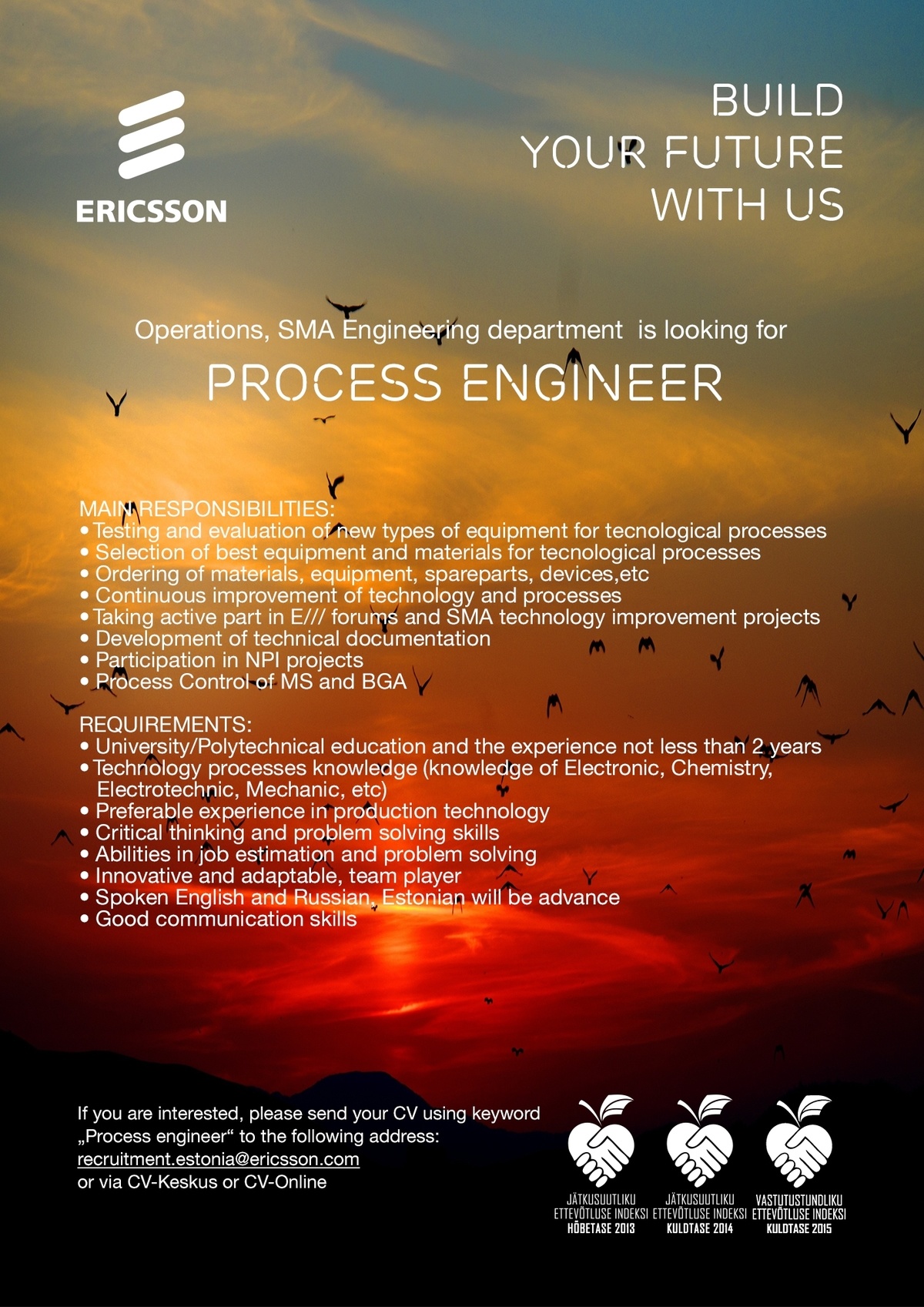 Ericsson Eesti AS PROCESS ENGINEER
