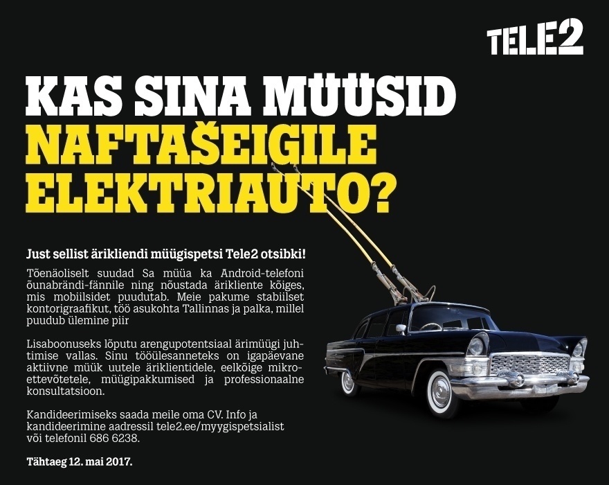 Tele2 Eesti AS Ärikliendi müügispetsialist