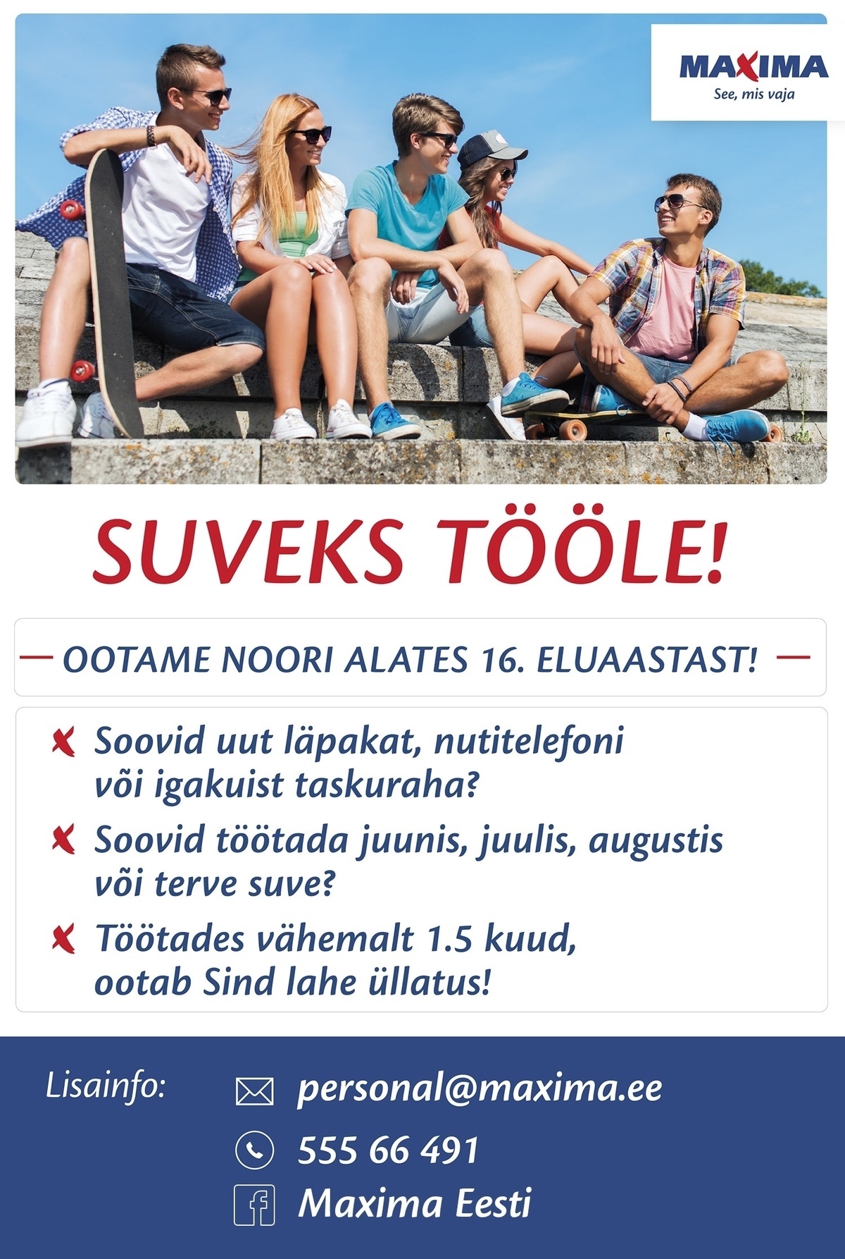 Maxima Eesti OÜ Noored suveks tööle