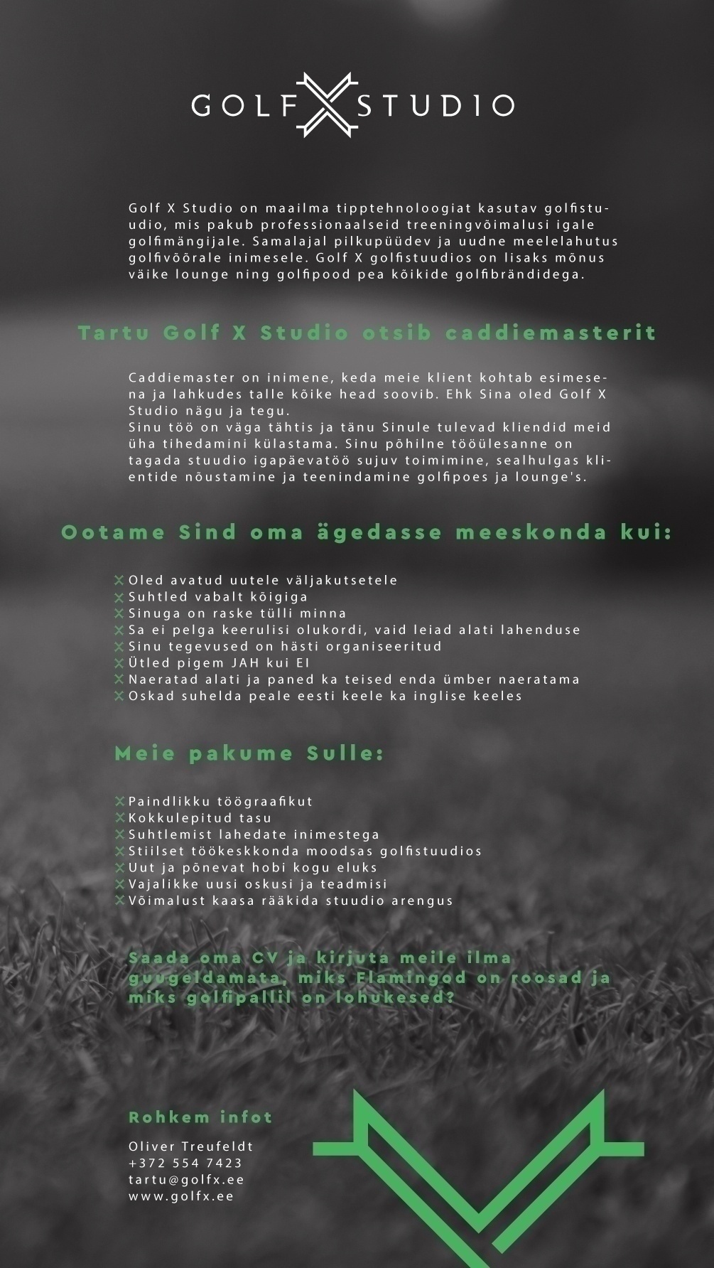CVKeskus.ee klient Golf X Studio Caddiemaster/administraator