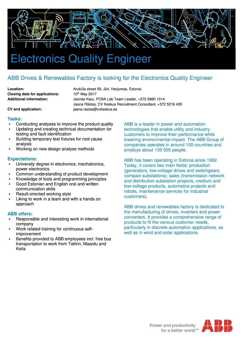 CV Keskus OÜ Electronics Quality Engineer