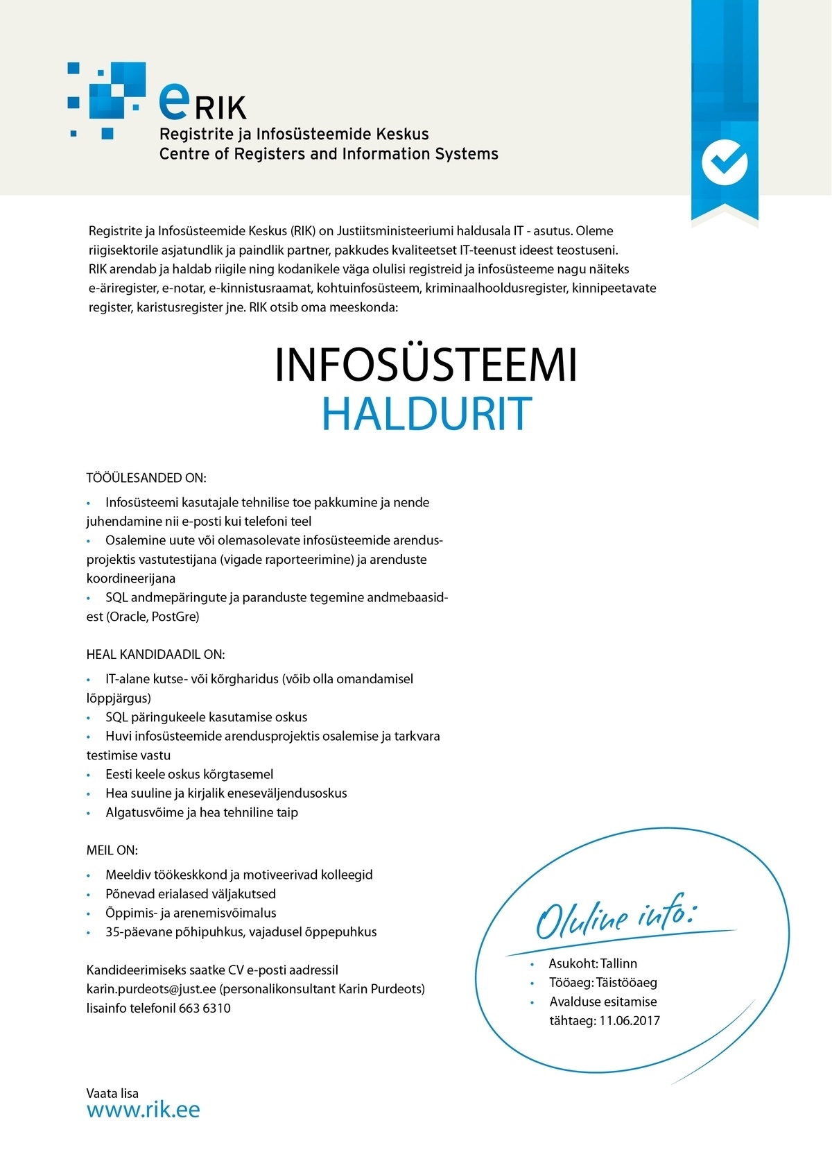 Registrite ja Infosüsteemide Keskus IS HALDUR (asenduskoht)