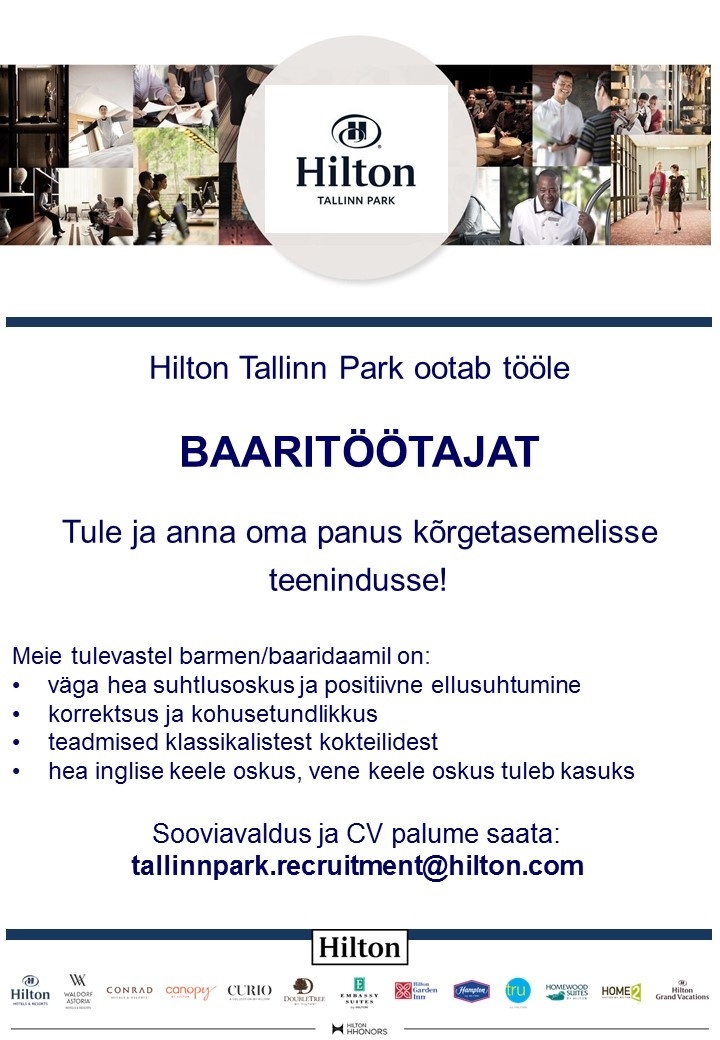 Hilton Tallinn Park Baaritöötaja