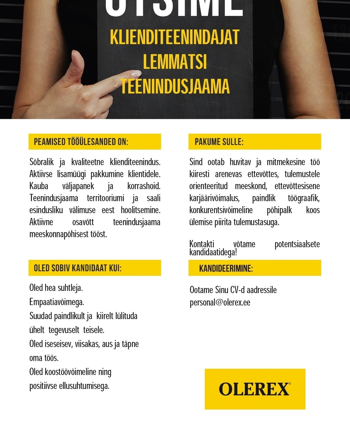 Olerex AS Klienditeenindaja Lemmatsi teenindusjaama