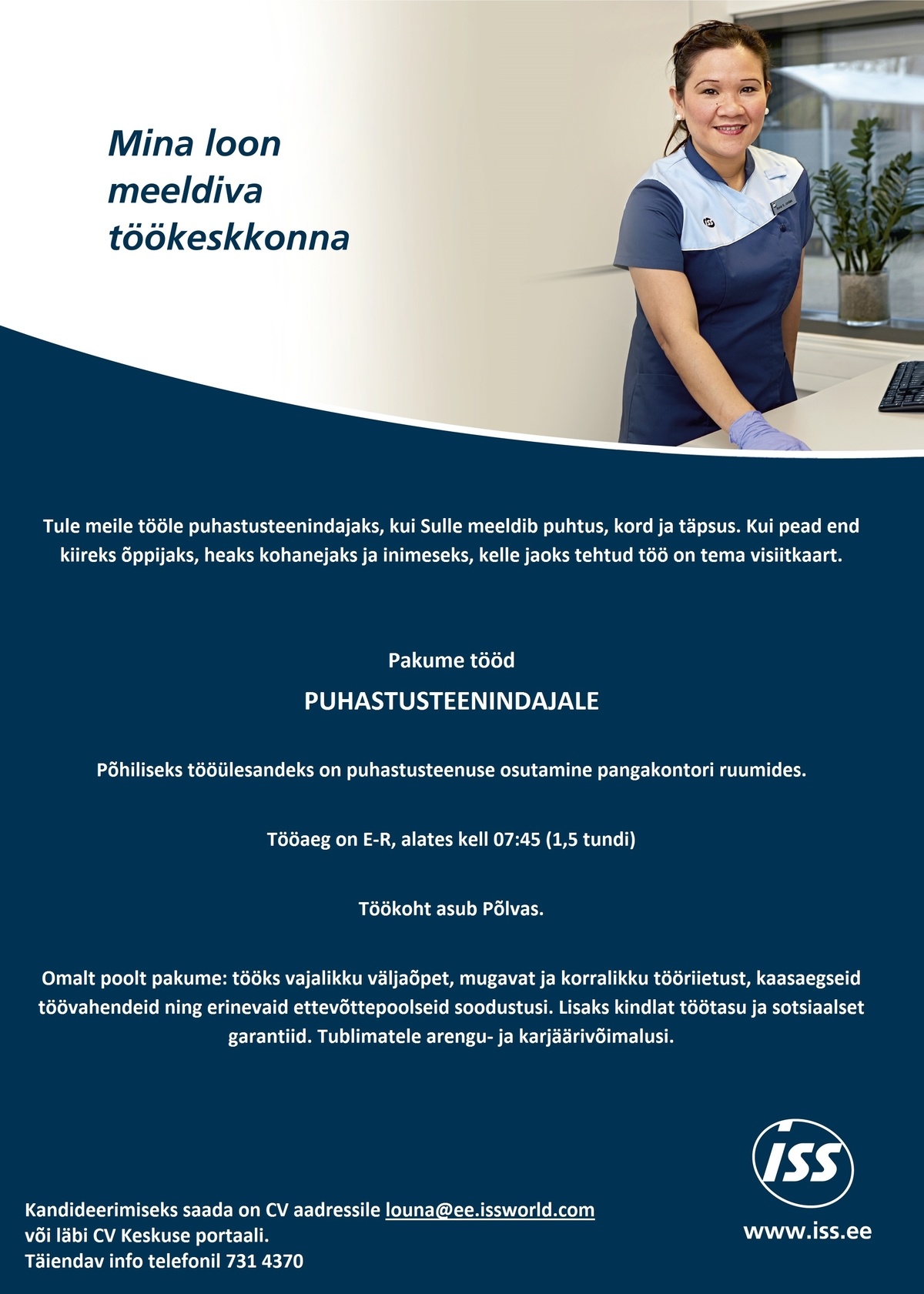 ISS Eesti AS Puhastusteenindaja Põlva pangakontoris