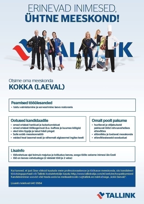Tallink Grupp AS Kokk (laeval)