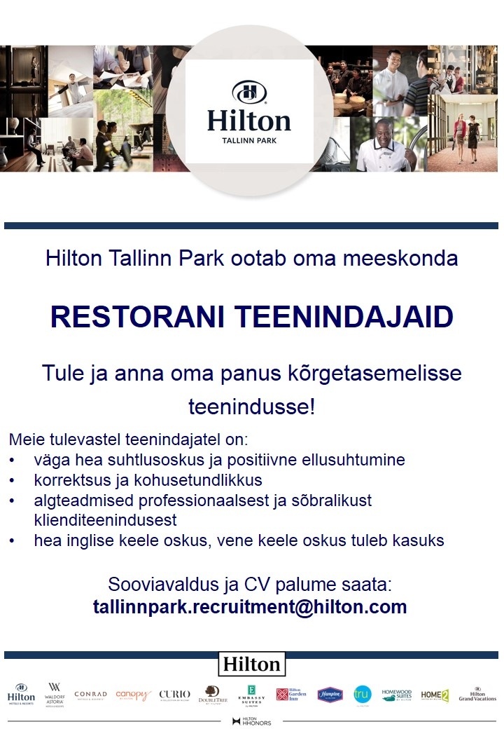 Hilton Tallinn Park Restorani teenindaja