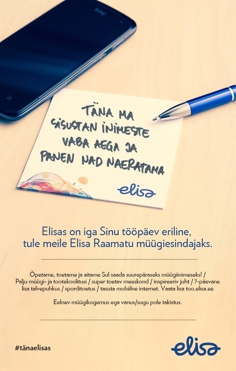 Elisa Eesti AS Elisa Raamatu müügiesindaja