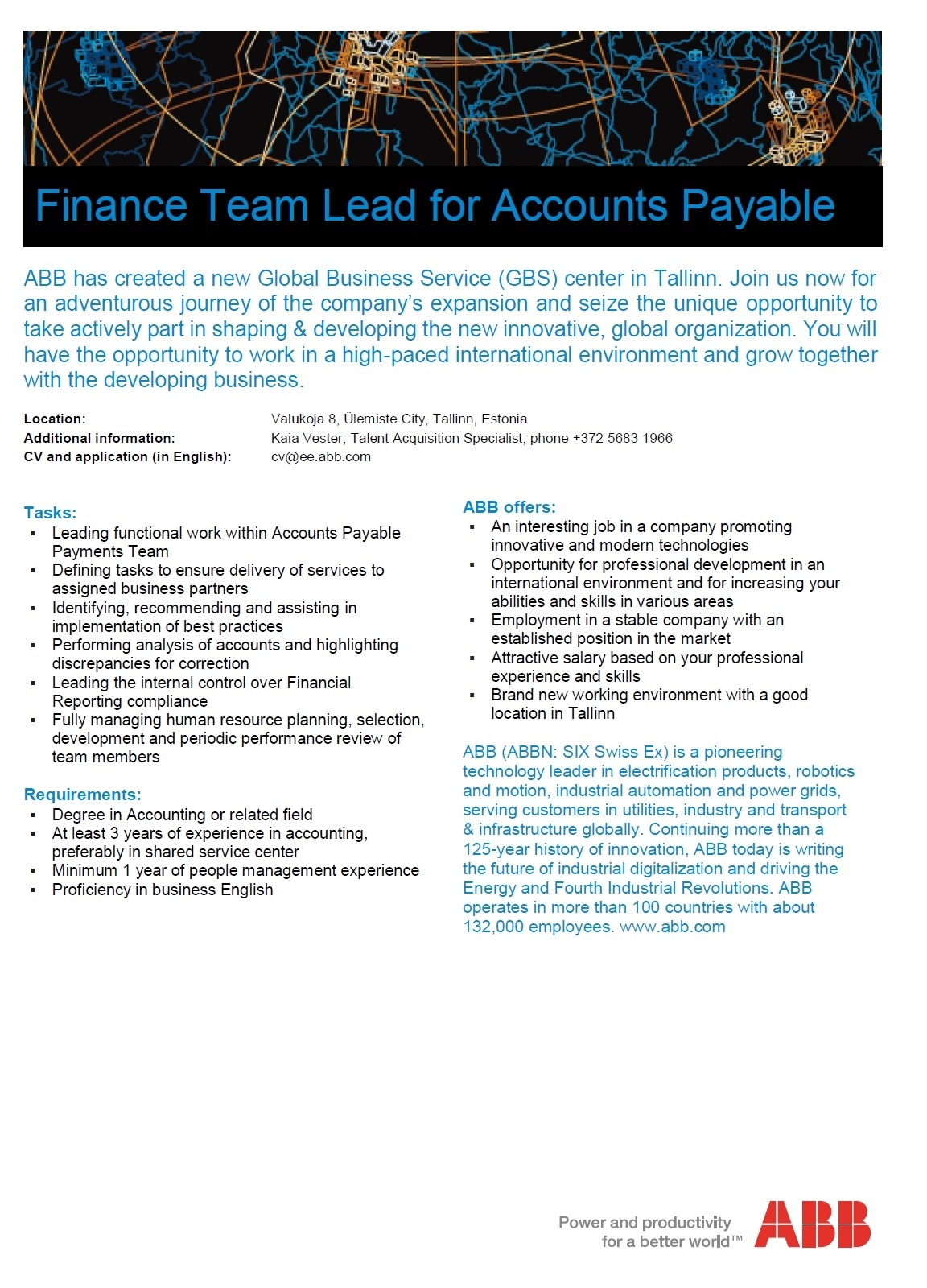 ABB AS Finance Team Lead for Accounts Payable