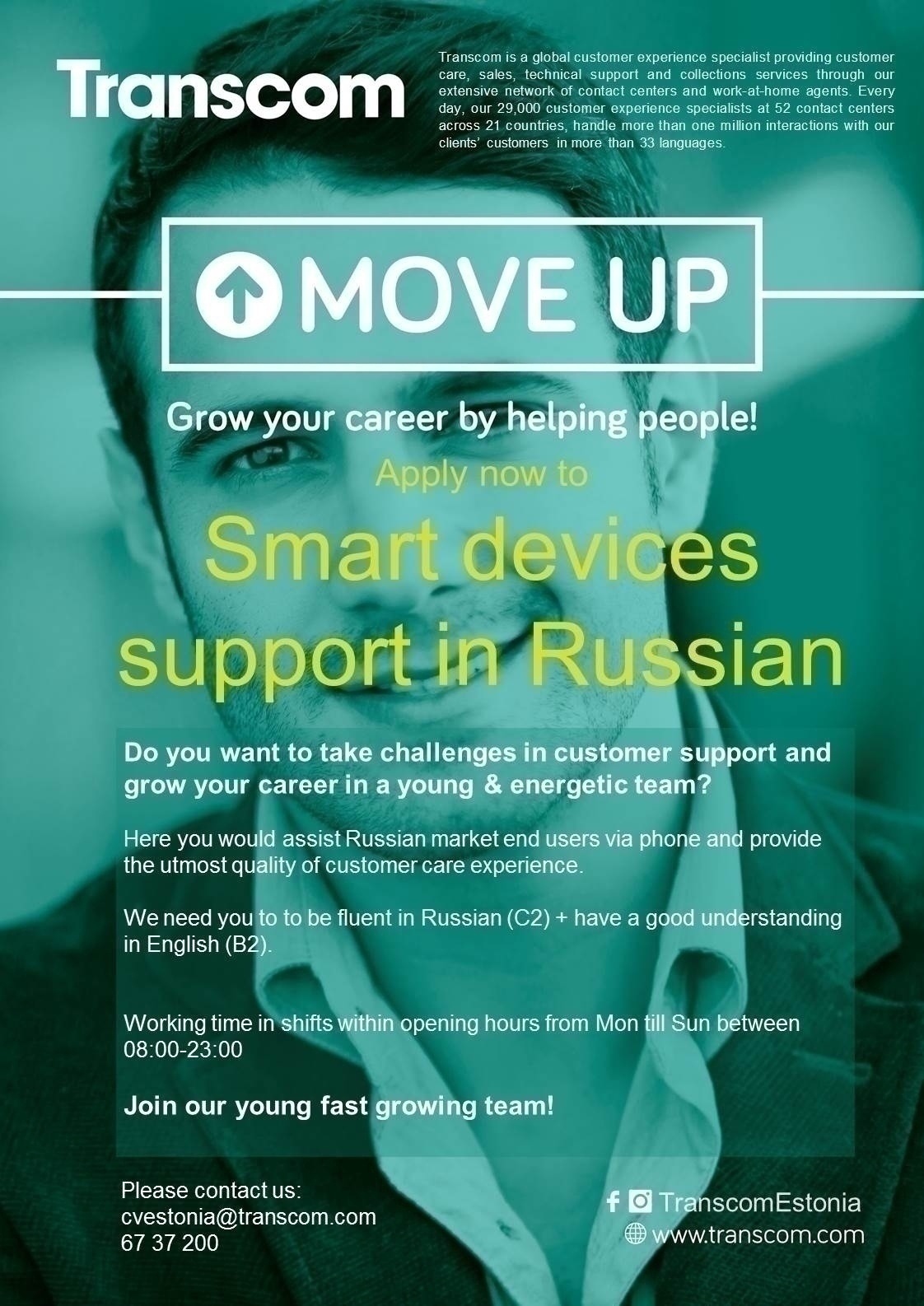 Transcom Eesti OÜ Smart devices support in Russian  