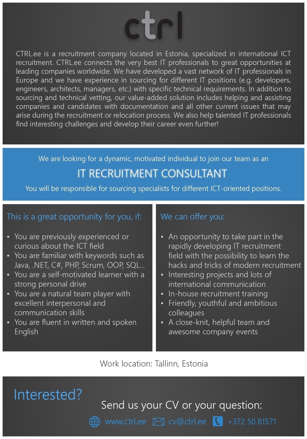 CTRL (HR Power OÜ) IT recruitment consultant