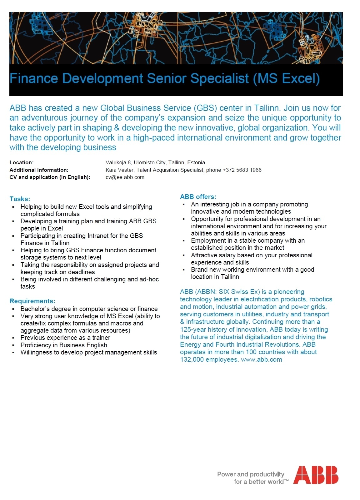 ABB AS Finance Development Senior Specialist (MS Excel) 