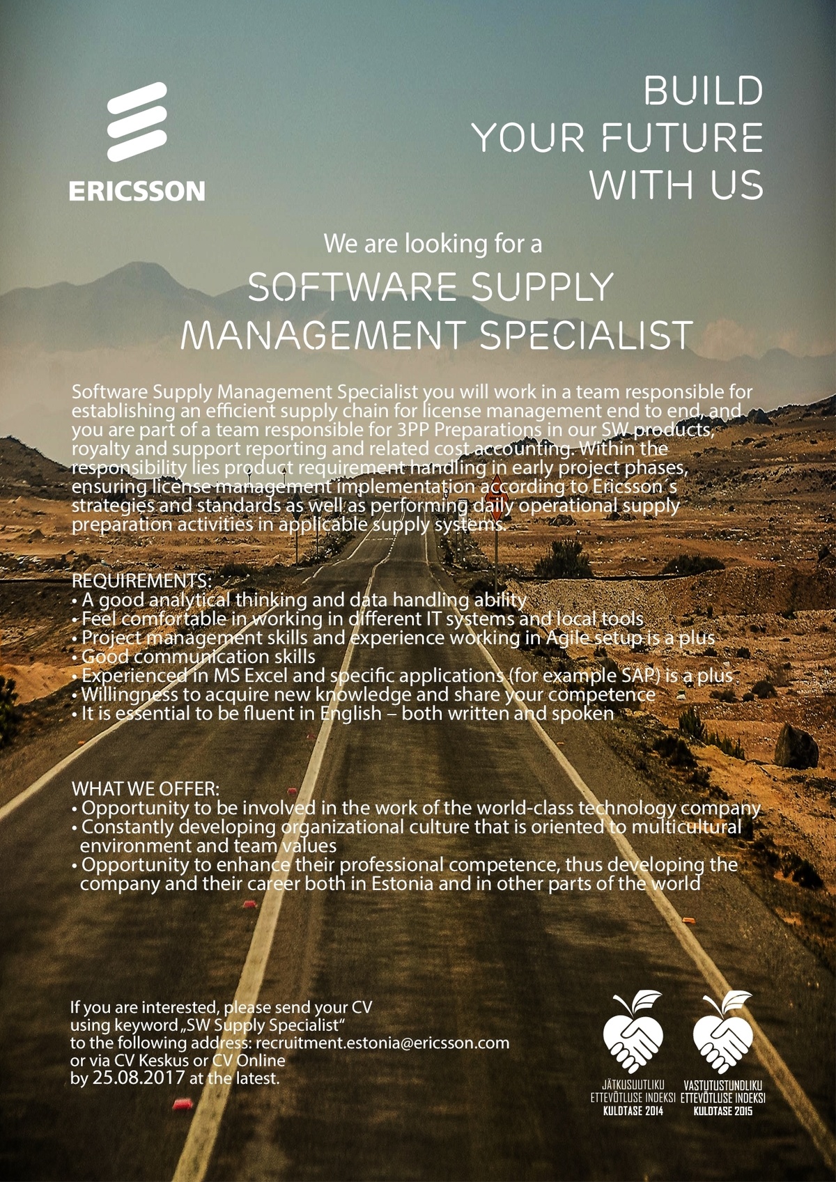 Ericsson Eesti AS Software Supply Management Specialist