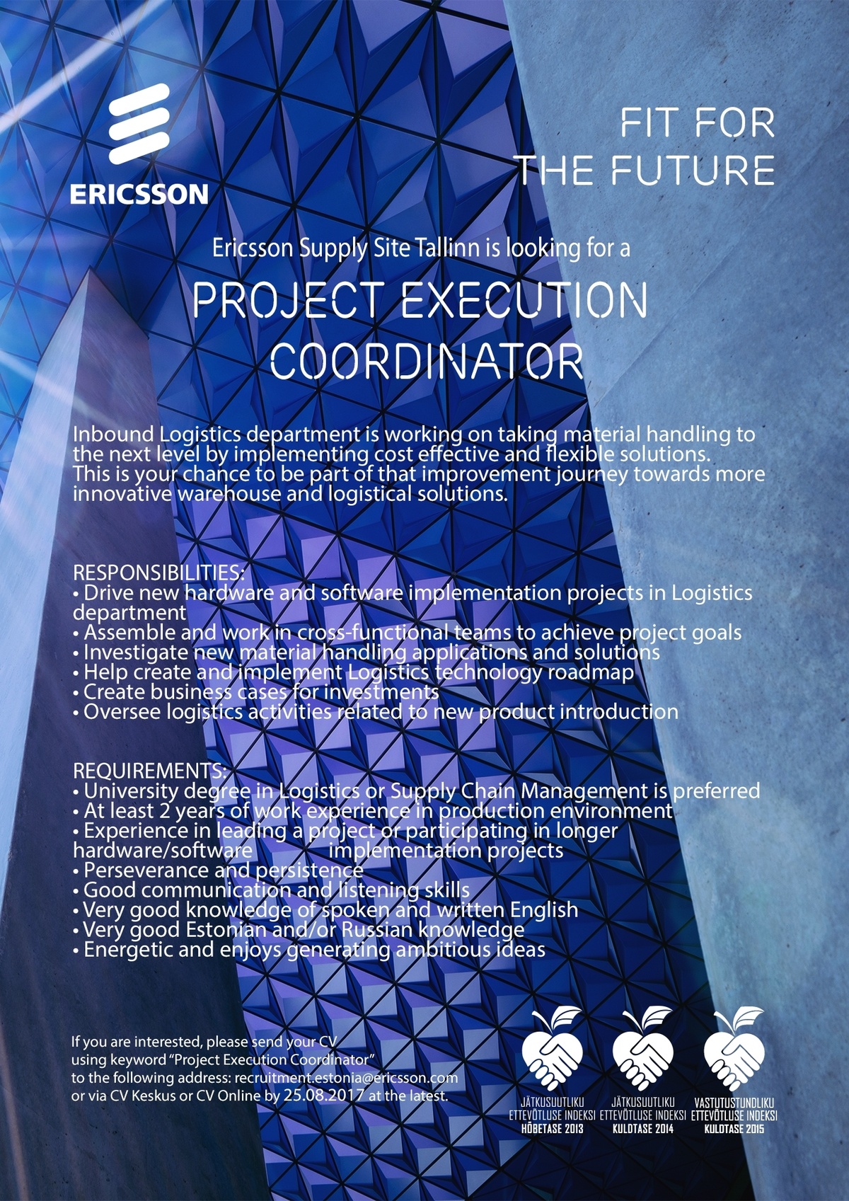 Ericsson Eesti AS Project Execution Coordinator