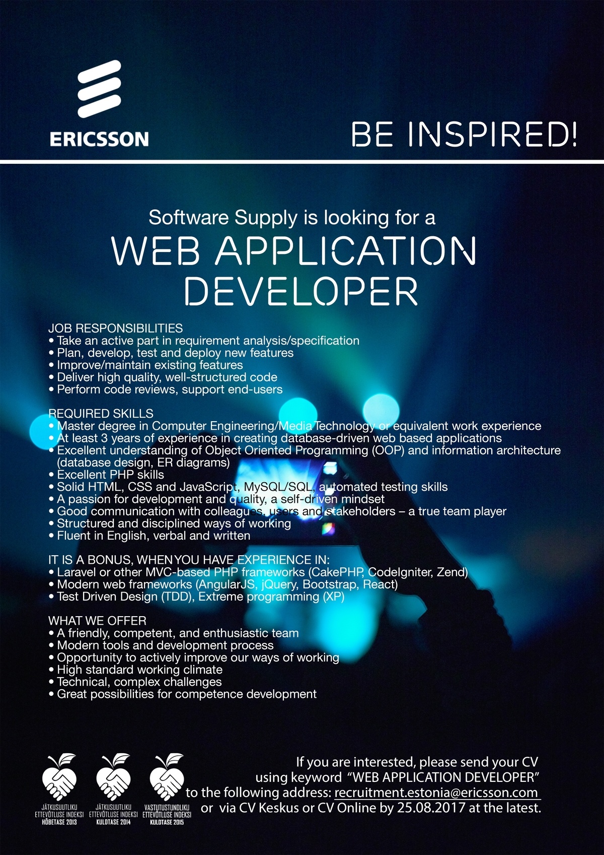 Ericsson Eesti AS Web Application Developer