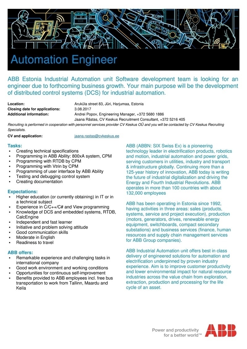 CV KESKUS OÜ Automation Engineer, come and join ABB!