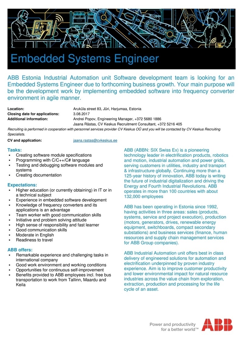 CV KESKUS OÜ Embedded Systems Engineer, come and join ABB!