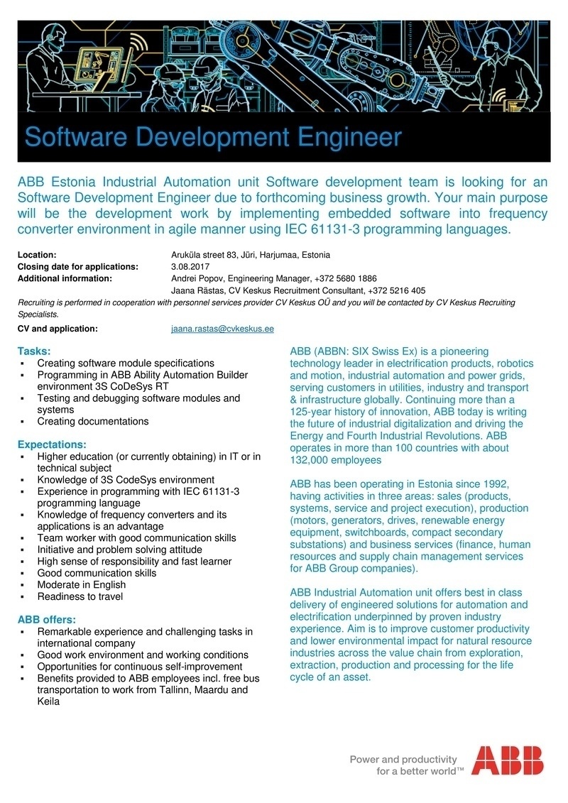 CV KESKUS OÜ Software Development Engineer, come and join ABB!