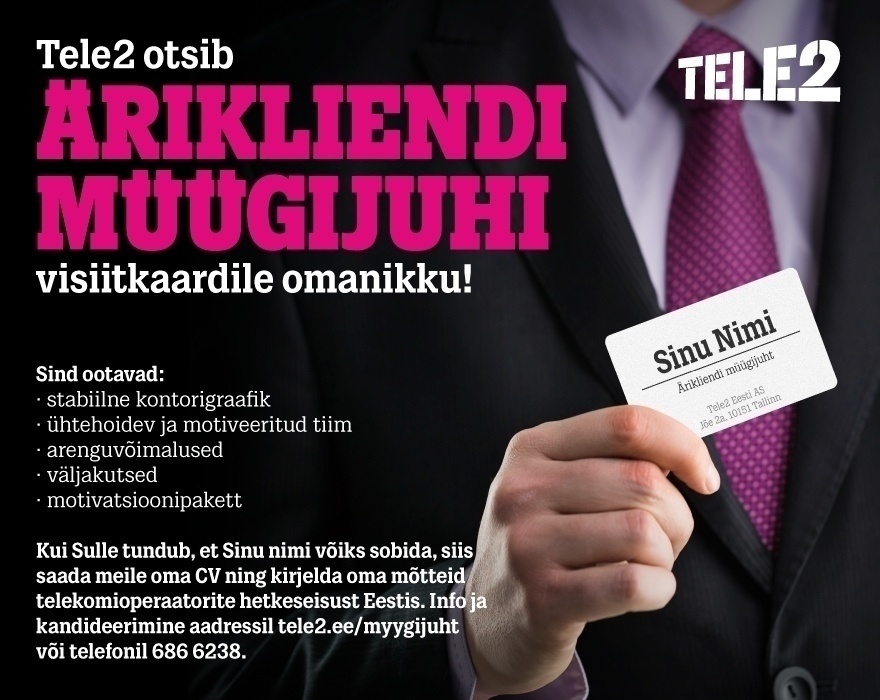 Tele2 Eesti AS Ärikliendi müügijuht
