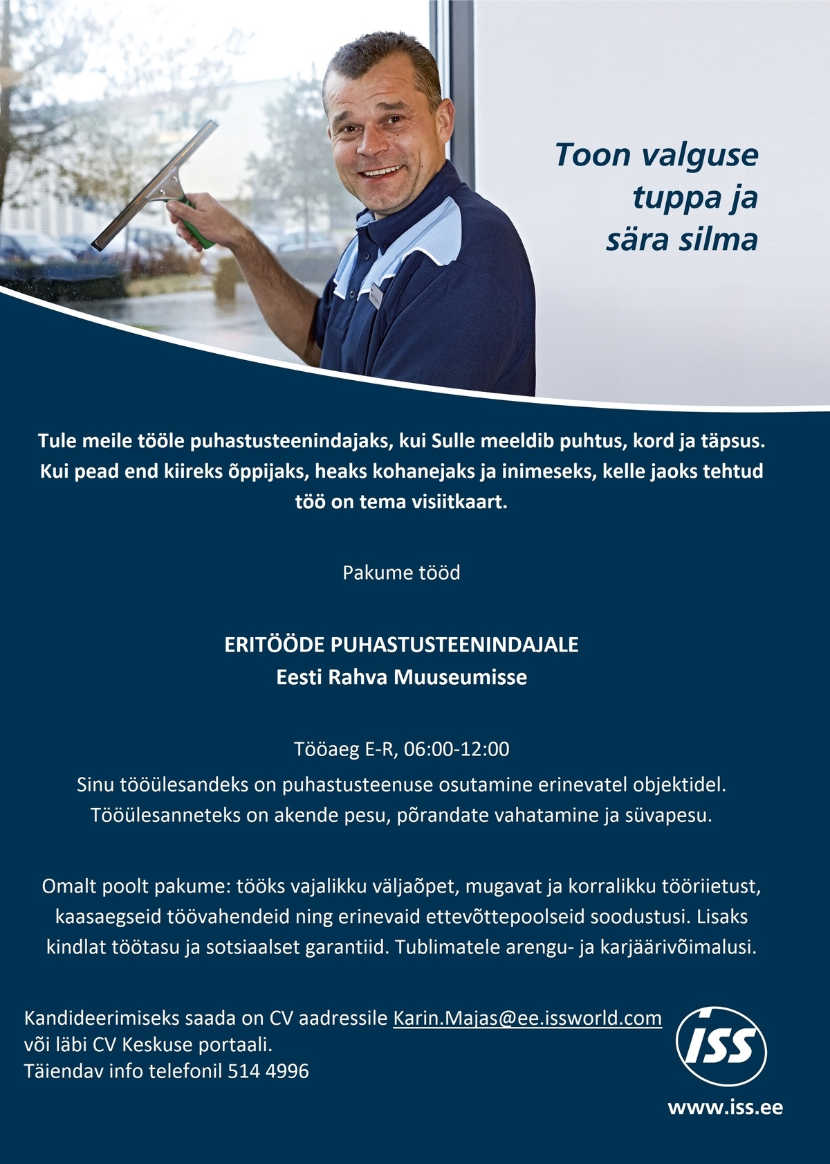 ISS Eesti AS Eritööde puhastusteenindaja Eesti Rahva Muuseumis