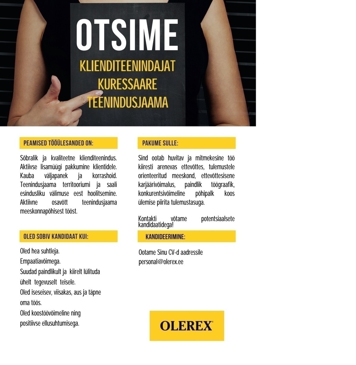 Olerex AS Klienditeenindaja Kuressaare teenindusjaama