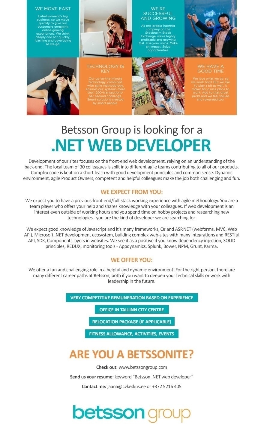 CV KESKUS OÜ .NET developer, we are looking for you!