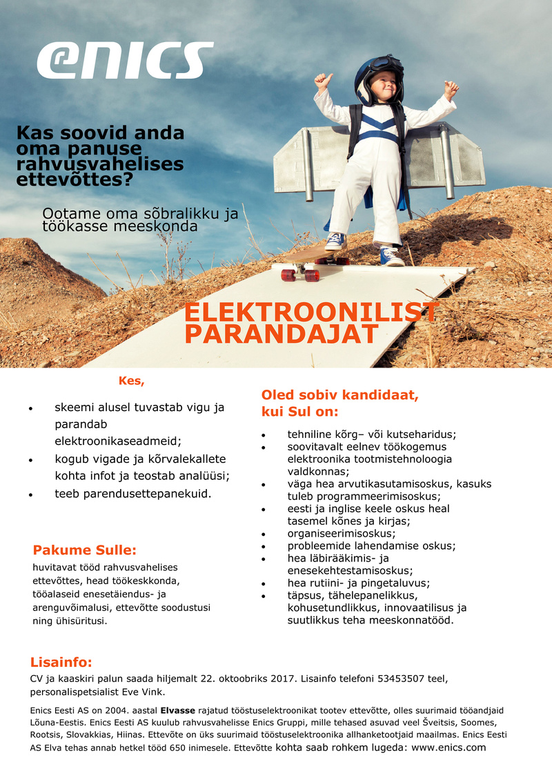 Enics Eesti AS Elektrooniline parandaja