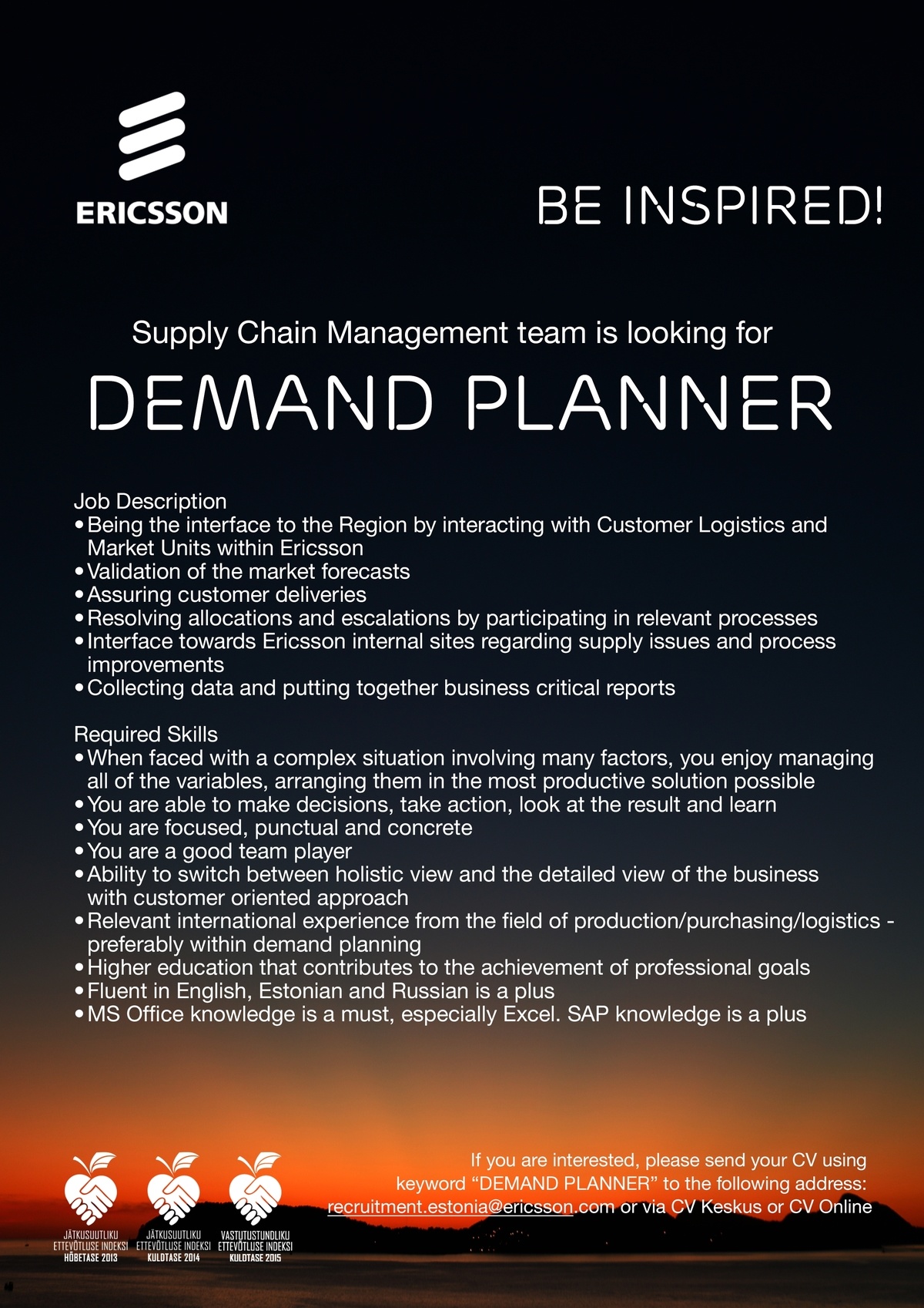Ericsson Eesti AS Demand Planner