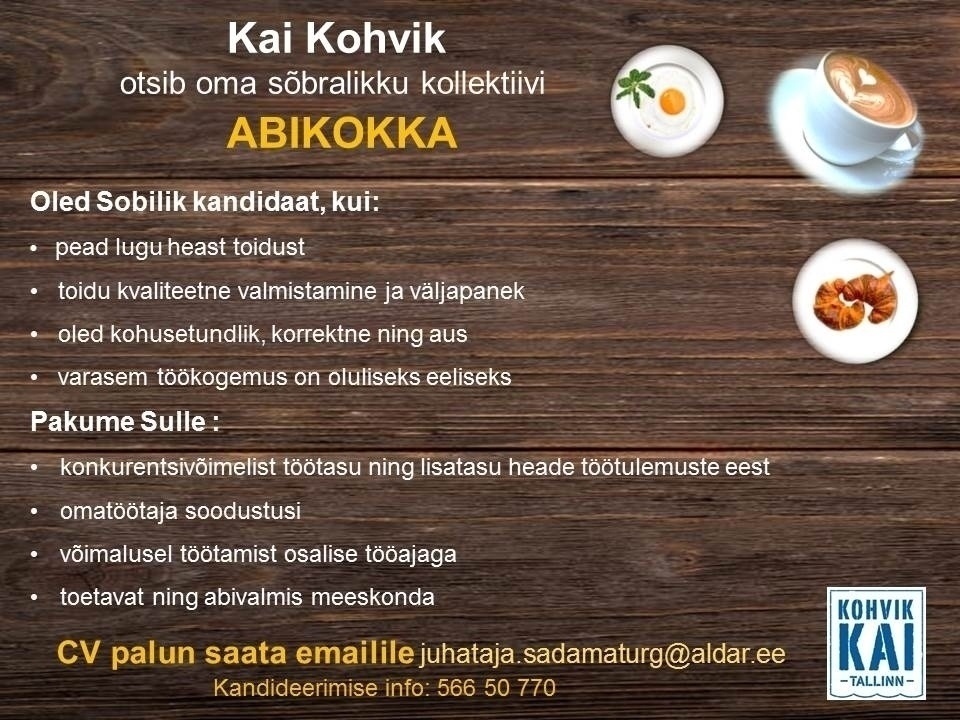 OÜ Aldar Eesti Abikokk Kai Kohvikus