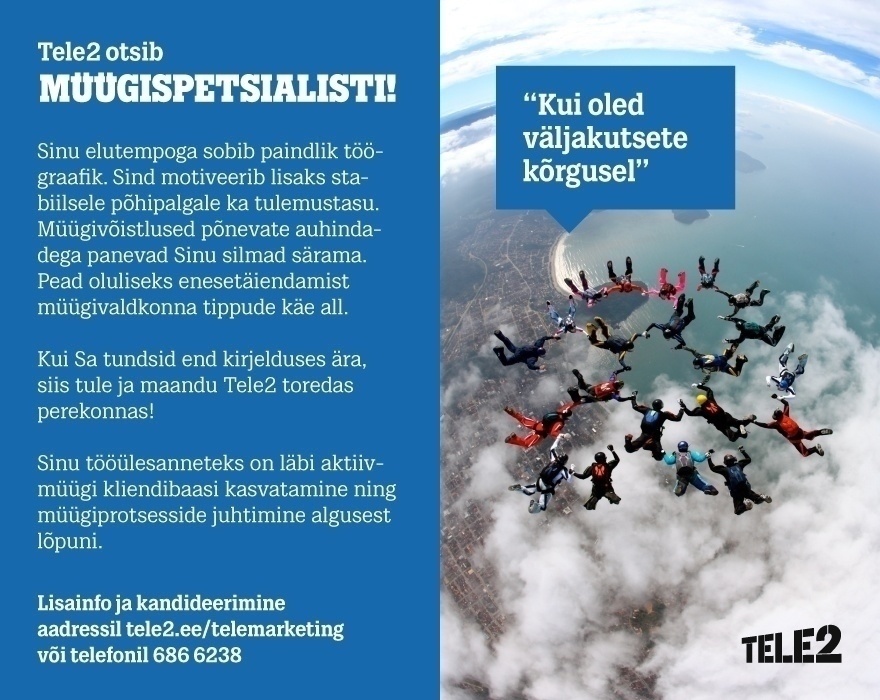 Tele2 Eesti AS Müügispetsialist