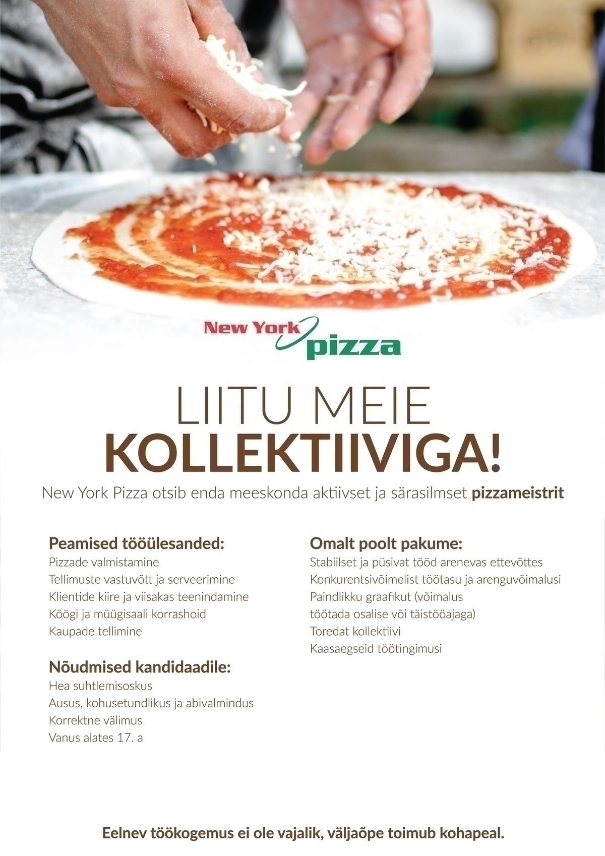 CP Group OÜ Klienditeenindaja (pizzameister)