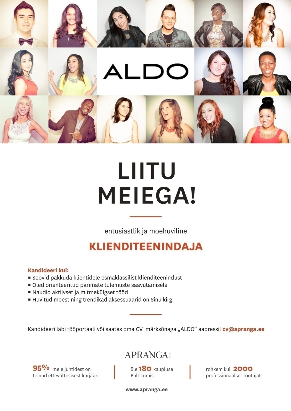 Apranga Estonia OÜ Viru Keskuse ALDO aktiivne klienditeenindaja