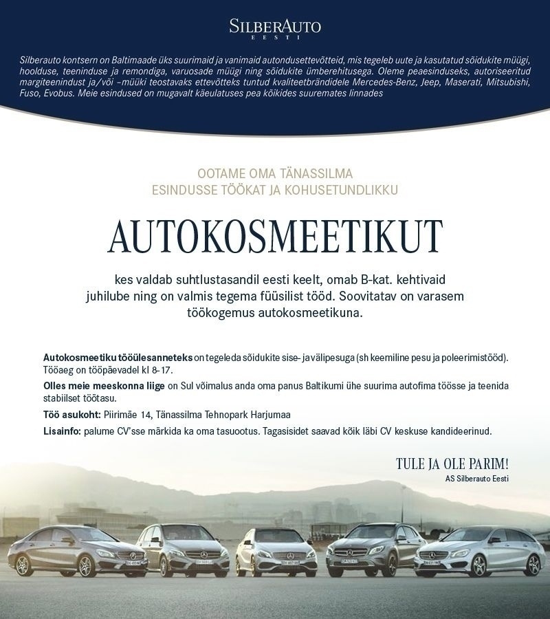 Silberauto Eesti AS Autokosmeetik
