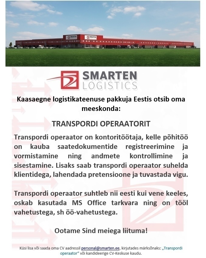 Smarten Logistics AS Transpordiosakonna operaator