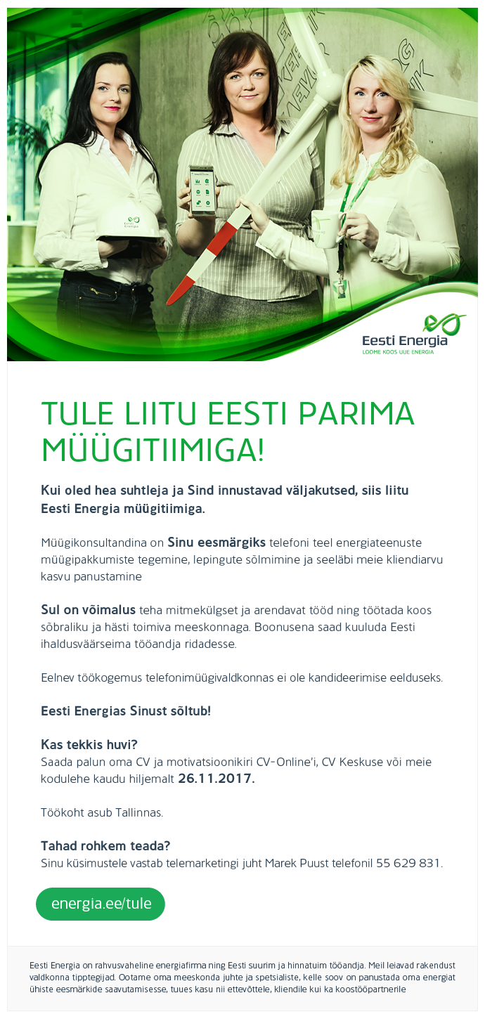 Eesti Energia AS MÜÜGIKONSULTANT