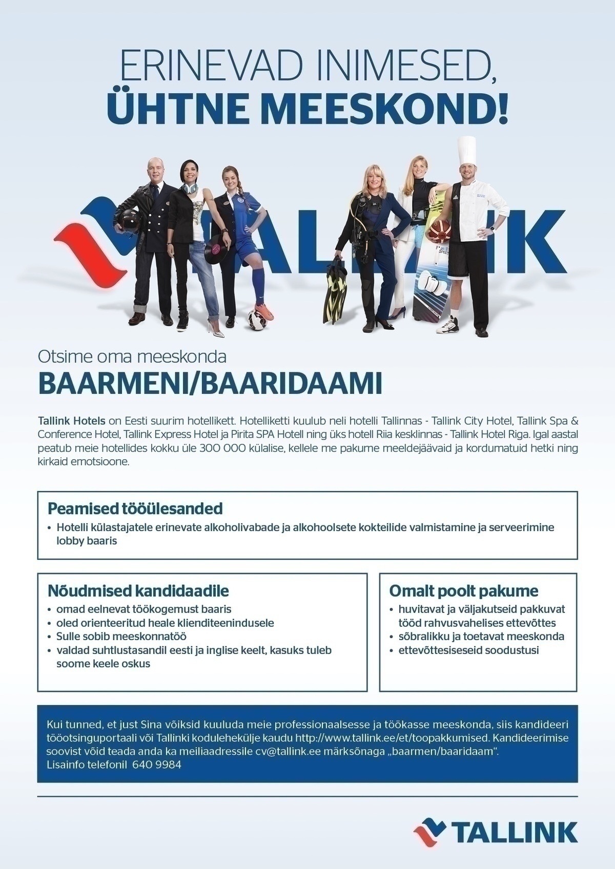 Tallink Grupp AS Kelner-baarmen lobby baari (Tallink Hotels) 